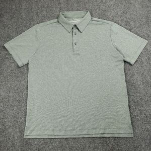 Outdoor Voices Polo Shirt Mens Medium Gray Micro Check Performance Stretch Golf